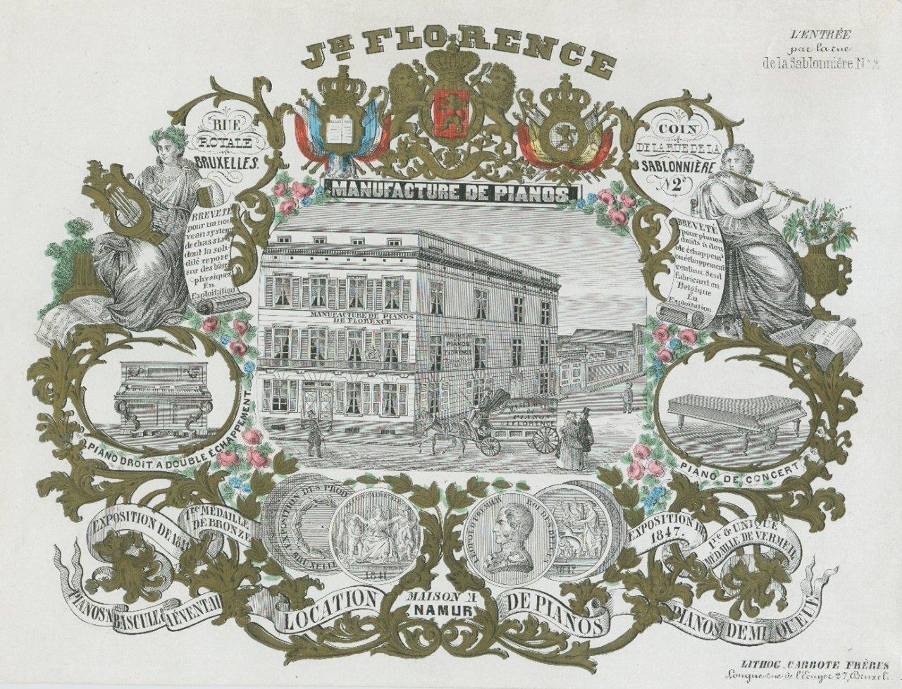 Carte porcelaine de la manufacture de Jean-Joseph Florence à Bruxelles