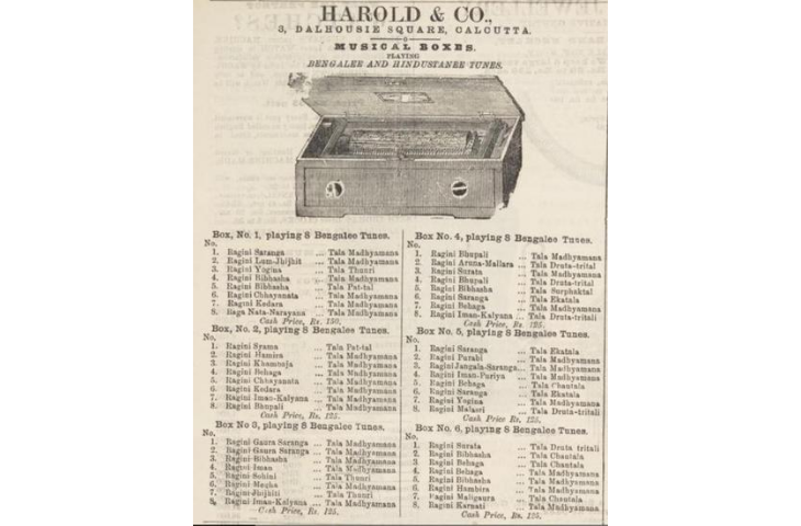 Réclame du négociant Harold & Co, Sunday Mirror, Calcutta, 1881