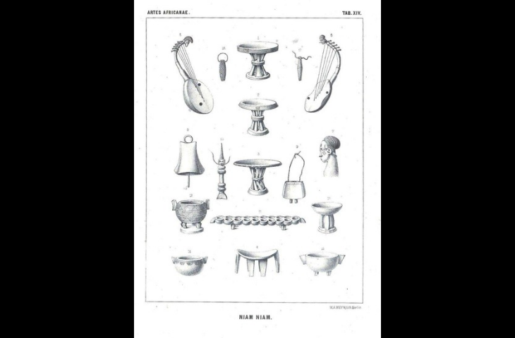 Details of male and female figures on horn